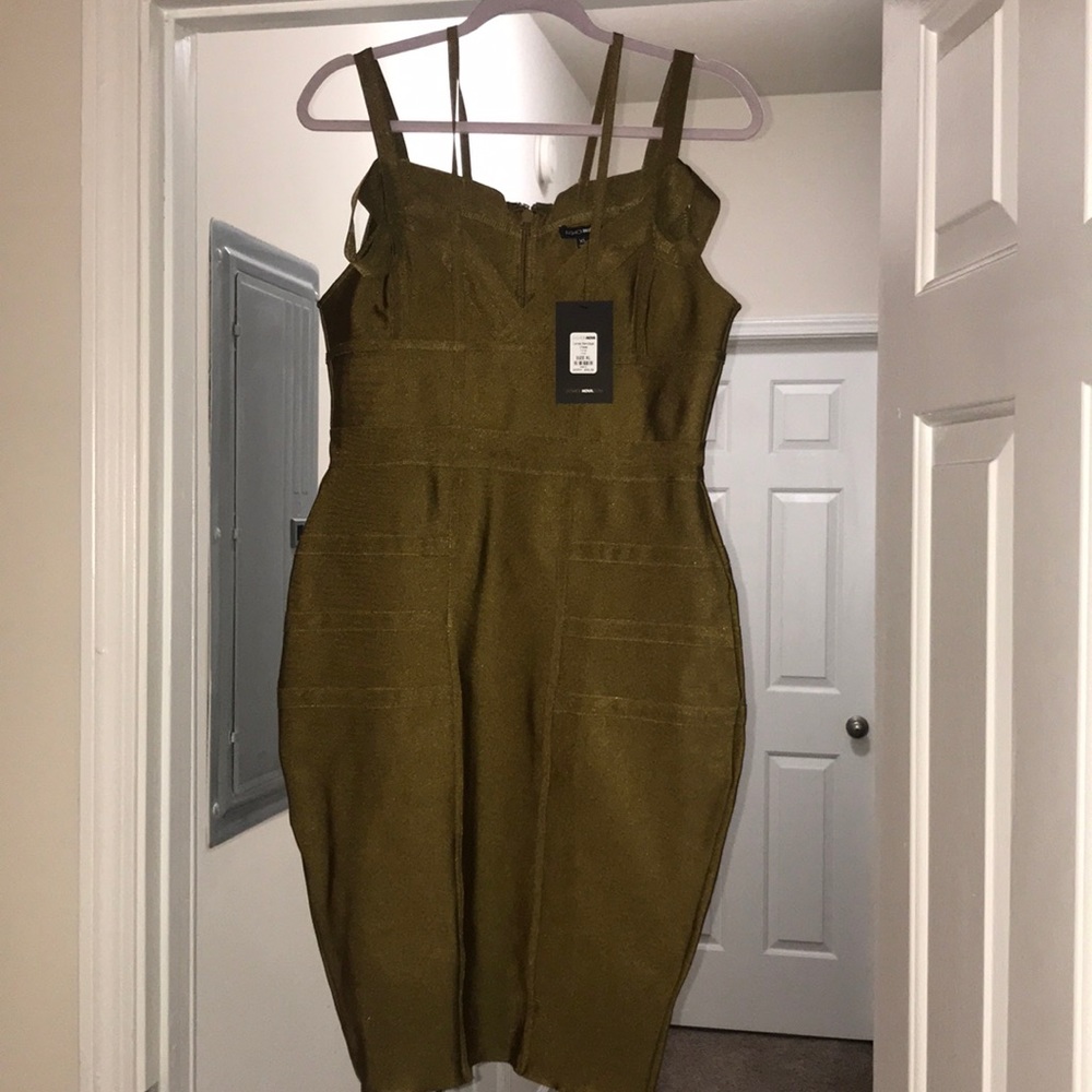 Olive green bandage dress